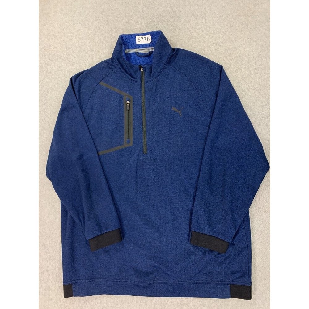 Puma Half Zip Golf‎ Pullover Sweater (Men's Large) Blue